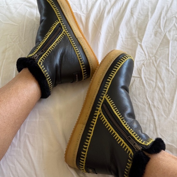 Free People Laidback London NWT Setsu Suede Black Shearling Boot - Picture 3 of 10